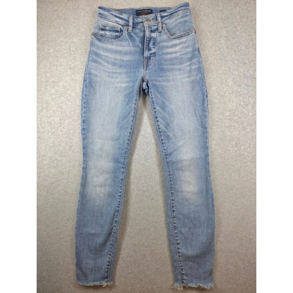 Lucky Brand Uni Fit Ankle Jeans Womens 0/25 Light Wash Raw Hem Skinny High Rise